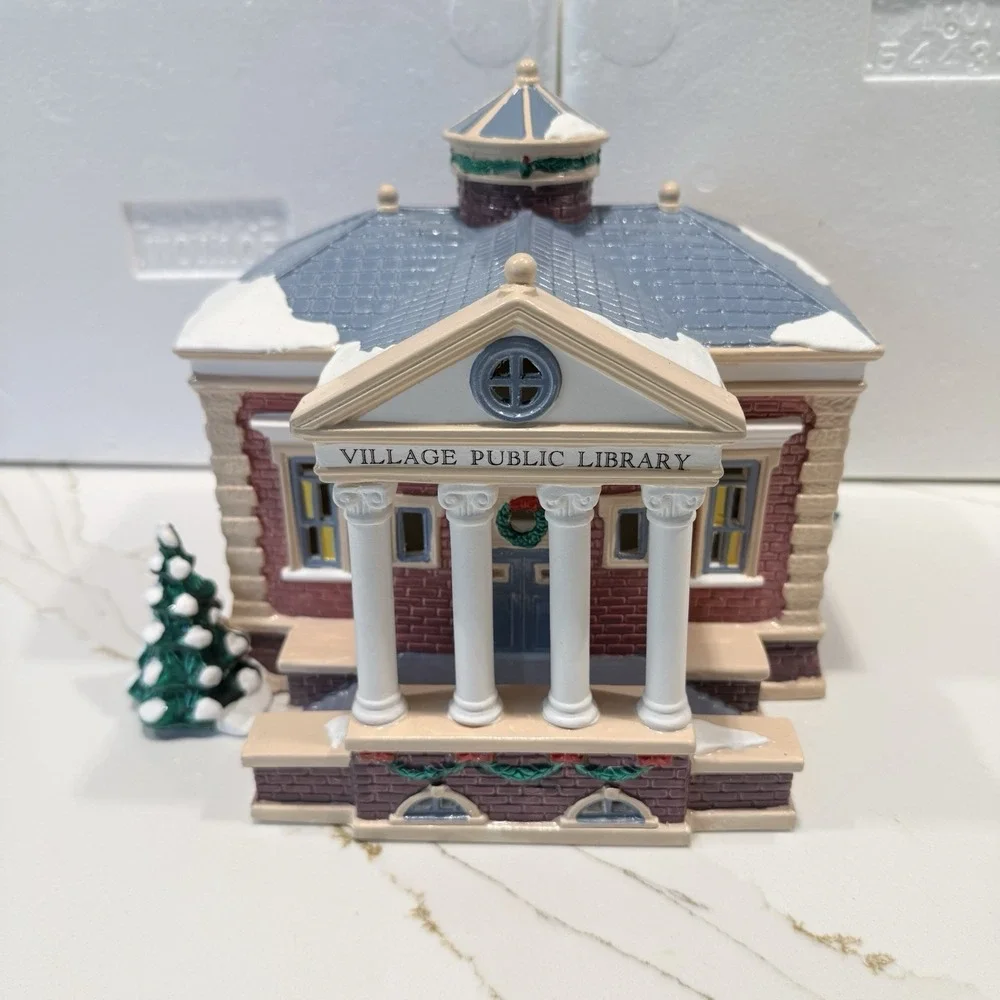 Dept 56 Village Public Library Original Snow Village Lighted 54437 Retired Boxed
